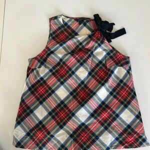 Jcrew Holiday Plaid Cotton Woven sleeveless top